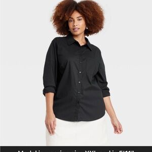 a new day Black Button Down Shirt